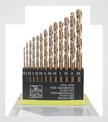Kshivi DB:08 Drill Bits 13 Pcs Hss Drill Bit Set For Drilling Wood, Steel, Plastic 1.5-6.5 mm