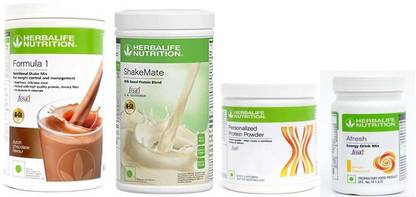 HERBALIFE FORMULA 1 CHOCOLATE + AFRESH LEMON + SHAKEMATE + PROTEIN 200 GRAM Nutrition Drink