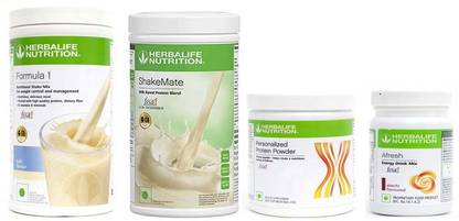 HERBALIFE FORMULA 1 KULFI + AFRESH ELAICHI + SHAKEMATE + PROTEIN 200 GRAM Nutrition Drink