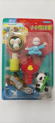 kanha toys Cute Monk/ Panda/Momos Erasers Birthday Return Gifts Non-Toxic Eraser