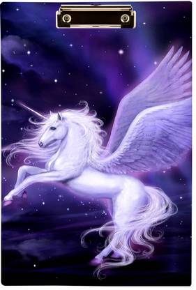 ANSHIKASTYLE white unicorn design exam pad