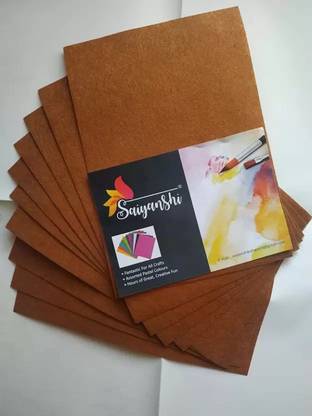 Saiyanshi Pack of 10 Bright A4 Size Multicolored Stiff Felt Sheet BROWN Felt Sheet