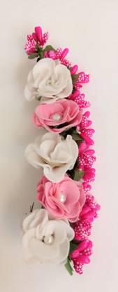 Jency BB-001 RANI POLENS WHITE PINK FLOWER NEW Bun