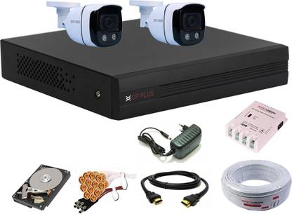 CP PLUS 4 Channal HD DVR 1080p,Bullet HD Color Camera 2.4 MP 2Pcs,500 GB Hard Disk, Security Camera