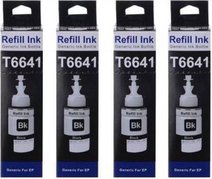 tequo Ink For T664 Compatible Epson L130 L210 L220 L385 L565 L310 Pack Of 4 Black Ink Bottle