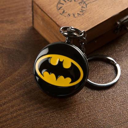 Daiyamondo Batman Theme Designer Pocket Watch Vintage Clock Antique Metallic Keyring Key Chain Gandhi Style great key house Its denote india history art work With Key Ring for Men/Women. Key Chain best choice for gifting Key Chain