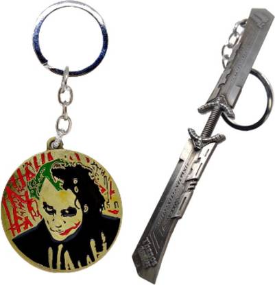 BIPS ENTERPRISES Marvel Thanos Blade Sword & Dc Joker Keychain Combo Metal Keychain for Bike Key Chain