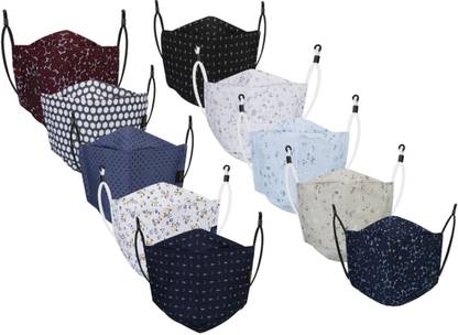 JIGSHTIAL Cotton 3D Face Mask Reusable Washable Breathable Designer Skin Friendly N95 Soft Cotton Fabric Face Mask with Adjustable Ear loops & Ear Saver Strap (Anti Pollution Mask, Anti Viral Mask, Anti Bacterial Mask) CLOTH V Water Resistant, Reusable, Washable Cloth Mask With Melt Blown Fabric Layer 3DSRK10 Reusable, Washable Cloth Mask With Melt Blown Fabric Layer