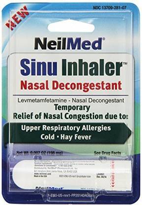 neilmed Sinu Inhaler Nasal Decongestant, 0.007 Ounce Manual Nasal Aspirator