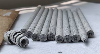 PampEarth Recycled Newspaper Pencils Eco-Friendly 20 Pieces Pencil Pencil