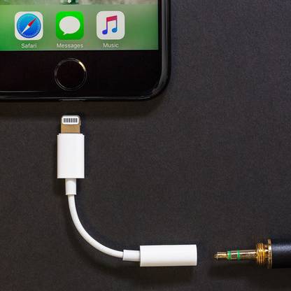 IMMUTABLE White Lightning Headphone Jack Adapter Connector Music Control J59 Phone Converter
