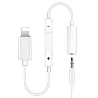 ENMORA White Lightning To Headphone Jack Adapter Model Mh020 (Android, iOS) Y44 Phone Converter