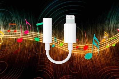 IMMUTABLE White Lightning Headphone Jack Adapter Connector Music Control J61 Phone Converter