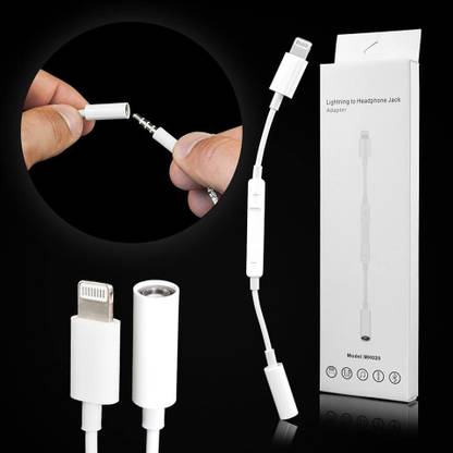 ENMORA White Lightning To Headphone Jack Adapter Model Mh020 (Android, iOS) Y42 Phone Converter
