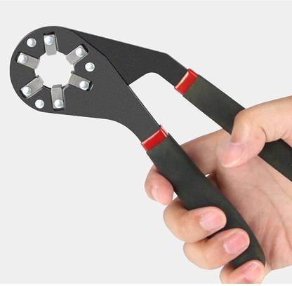 NISHIV 8 Inch Multi-Function & Adjustable Bionic Wrench Tool With Anti-Slip Handle & Made in High Carbon Steel 14 Wrenches in 1 Grabs Bolt On All Six Sides Double Sided Bionic Wrench
