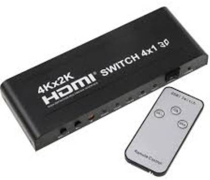Etzin HDMI 4K SWITCH 4X1 3D Switcher 4 in 1 Out (PC to TV HDTV). Media Streaming Device