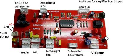 Next Level Bass treble Mid board kit 2.1 with low pass filter preamplifier with 5 volt Electronic Components Electronic Hobby Kit