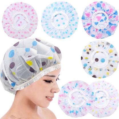 QEQEQ Shower Cap Set of 6 for Women