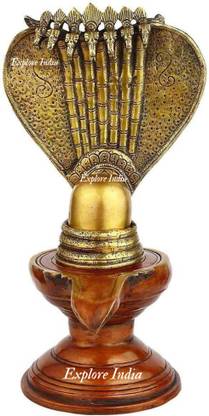 Explore india Brass Shiv ling for Home Temple and Mandir Decorative Showpiece  -  33.02 cm