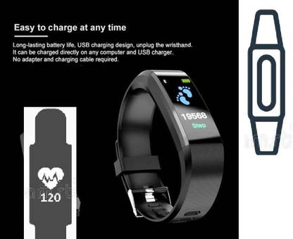 Y2H Enterprises AY114(ID115) ULTRA STEP COUNT HEART RATE SMART BAND BLACK(PACK OF 1) Smartwatch