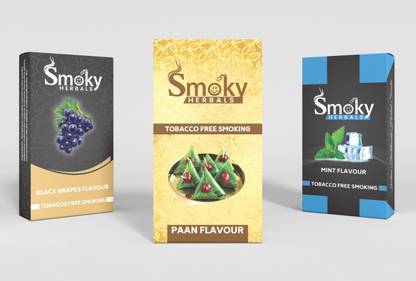 Smoky Herbals Tobacco & Nicotine Free Cigarette - (Black Grapes, Paan, Mint) Flavour Smoking Cessations