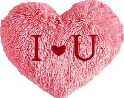 PICKKART Pink Heart Fur Pillow  - 35 cm
