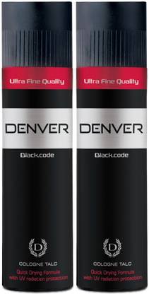 DENVER Black Code Cologne Talc Combo (Pack of 2)