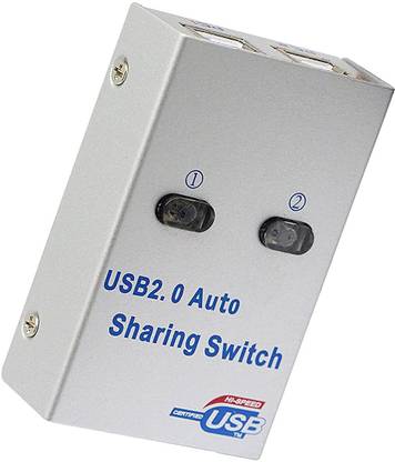 dhruvga USB 2.0 Splitter auto Sharing Switch 2 PC Share USB Peripherals Printer Office Home USB 2.0 HUB. (DHV-SWT-0081) USB Hub