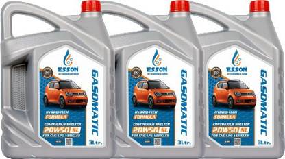 ESSON GASOMATIC 20W50 SL 3 LTR-P3 Engine Oil for 4-Stroke CNG/LPG driven Autos & 3-Wheelers (3L, Pack of 3) Conventional Engine Oil