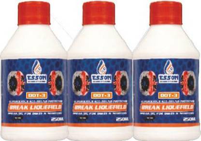 ESSON BRAK LIQUEFIELD 250 ML DOT-3-P3 Automobiles Break Fluid oil | break oil for Bikes 250ml dot 3 (Pack of 3) Brake Oil