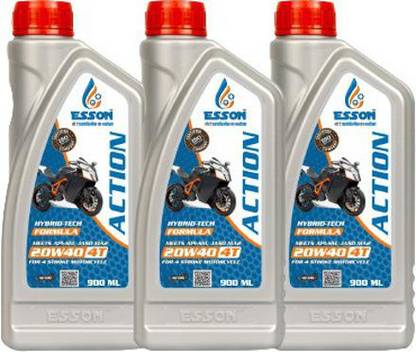 ESSON ACTION 20W40 4T 900ml-P3 ACTION 4T 20W-40 Petrol Engine Oil for Four Stroke Bikes (Pack of 3) Conventional Engine Oil