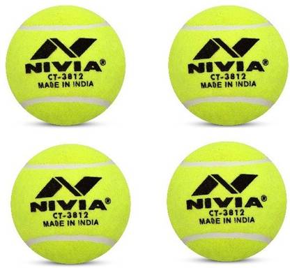 NIVIA COMBO CT-3812 Cricket Tennis Ball, Heavy Weight, Yellow (Pack of 4) Cricket Tennis Ball