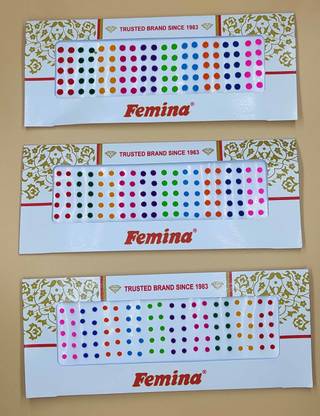 YOUNGMONK Round Bindis Forehead Multicolor Bindis