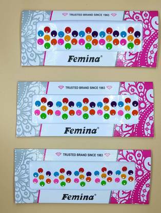 YOUNGMONK Round Bindis Forehead Multicolor Bindis