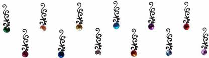 Comet Busters Fancy Black With Multicolor Crystal Bindi (BV228) Forehead Black Bindis