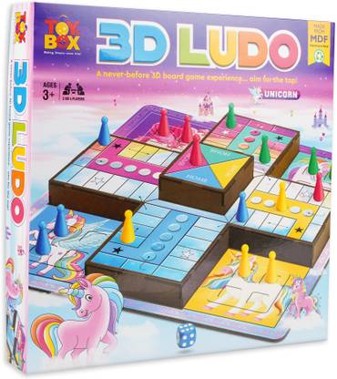 Toysbox 3D Ludo Unicorn. A perfect 3d experience board game for all ages Party & Fun Board Game