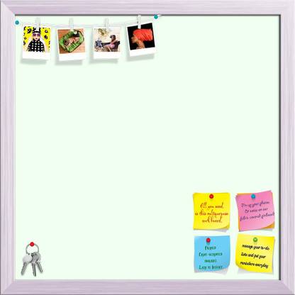 Artzfolio Whites Honeydew Colour Notice Pin Board Soft Board with Push Pins Cork Bulletin Board