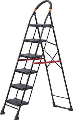 Shreeplast Steel Floor Cloth Dryer Stand Black TESLA Ladder 7 Step Heavy Folding Step Ladder with Wide Step 7. FT Ladder
