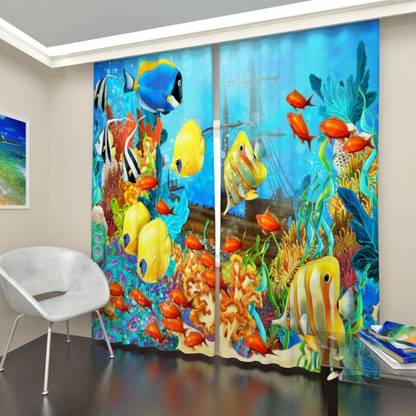 7 Star 214 cm (7 ft) Polyester Room Darkening Door Curtain (Pack Of 2)