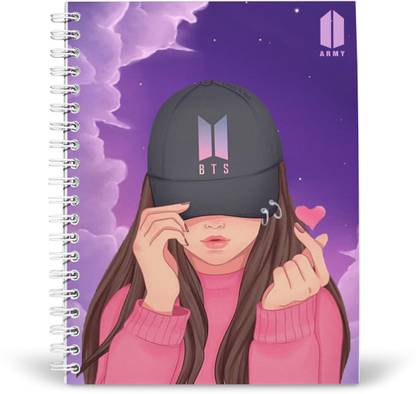 craft maniacs BTS ARMY GIRL 160 RULED PAGES DIARY FOR BTS ARMY A5 Notebook RULED 160 Pages