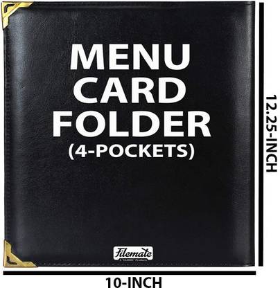 futureX Menu Card Folder(4-Pockets)(Pack of 10 pcs) / File Folder-Holder for Restaurants or Hotels(A4 Size: 12.25 X 10 inch)
