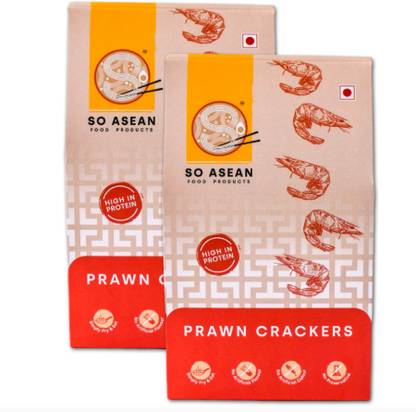 So Asean Prawn Crackers / Papad Combo - Pack of 2 [100 g each] Fryums