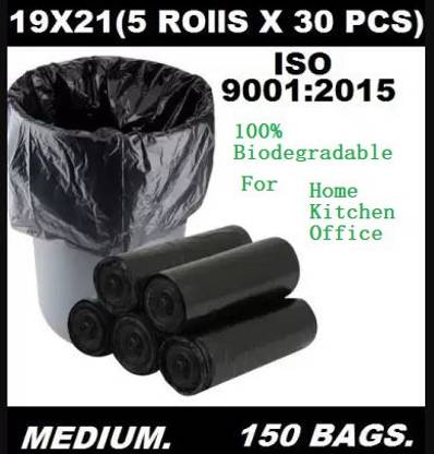 savenature Garbage bag for Home, office & kitchen, M size 100% Biodegradable Medium 5 L Garbage Bag  Pack Of 150