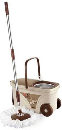 cello Kleeno Max Clean Deluxe Spin Mop Bucket with Soap Dispense Mop Set
