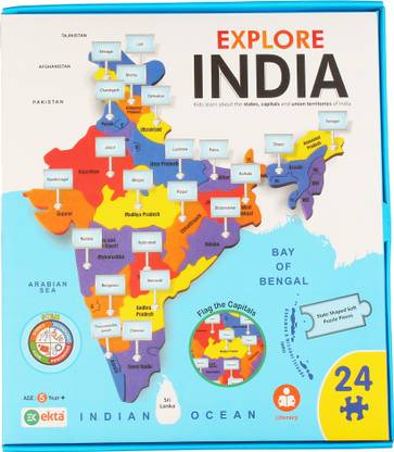 JOYKART explore India, Foam Puzzle Game, Play & Learn India Map, State Capitals