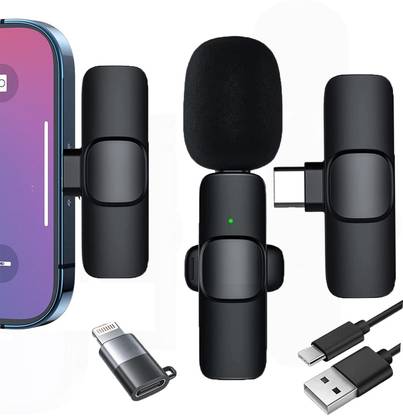 RYT 2.4GHz Wireless Collar Mic Supports Type C & iPhone/ipad, Mic with Receiver YouTube, Recording Vlogging, Plug and Play, Noise Reduction, No Bluetooth Needed