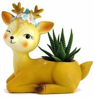 STARDOM MART Combo Deer Resin Planter Pot Plant Container Set