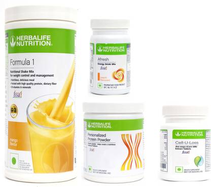 Herbalife Nutrition FORMULA1SHAKE MANGO-500GM+PP200+AFRESH PEACH+ CELL U LOSS TABLET Protein Shake