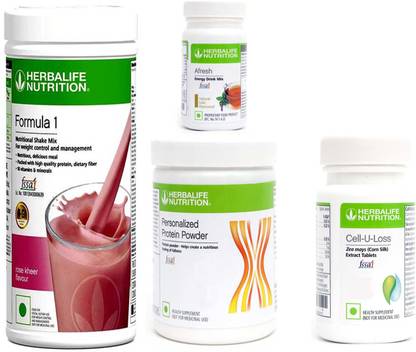 Herbalife Nutrition FORMULA1SHAKE ROSE KHEER-500GM+PP200+AFRESH TULSI+ CELL U LOSS TABLET Protein Shake