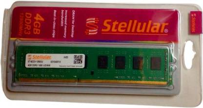 STELLULAR DESKTOP RAM DDR-III DDR3 4 GB (Single Channel) PC DRAM (ST 4G D3 - 12800U)